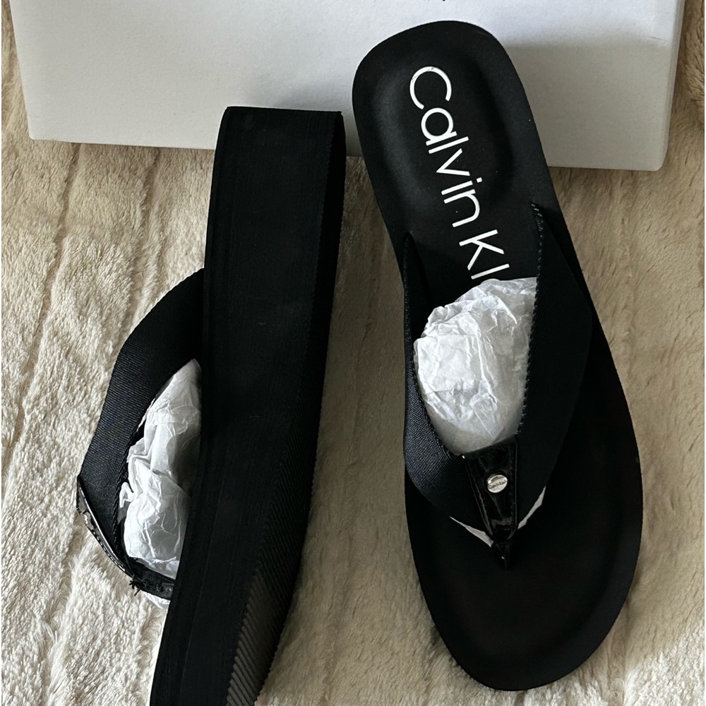 Calvin Klein wedge sandals. Size 10.